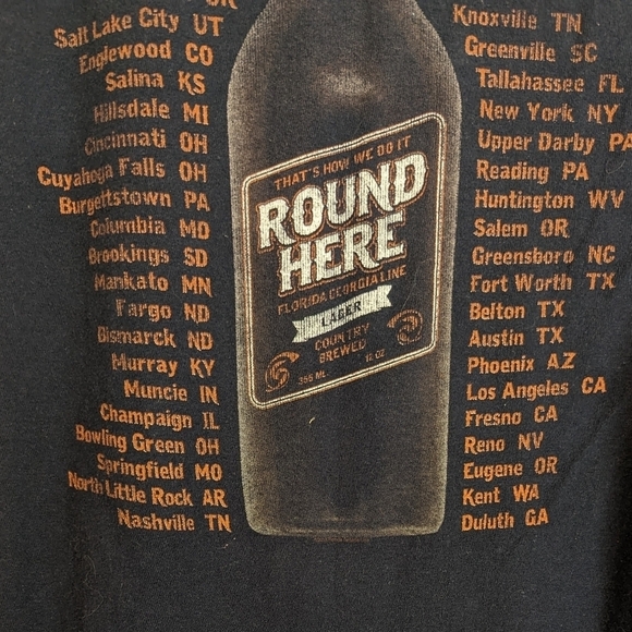 Florida Georgia Line Round Here Concert Tee Small Navy 100% Cotton - Picture 5 of 11